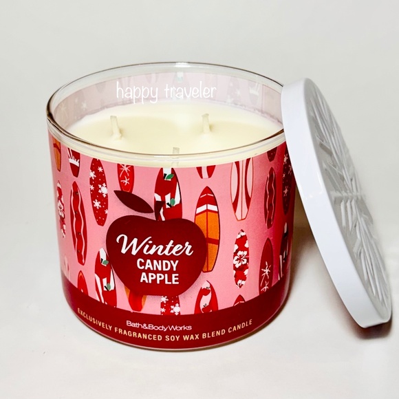 WINTER CANDY APPLE 3 Wick Candle - Picture 3 of 5